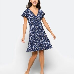 Kaileigh Blue Floral Midi Dress